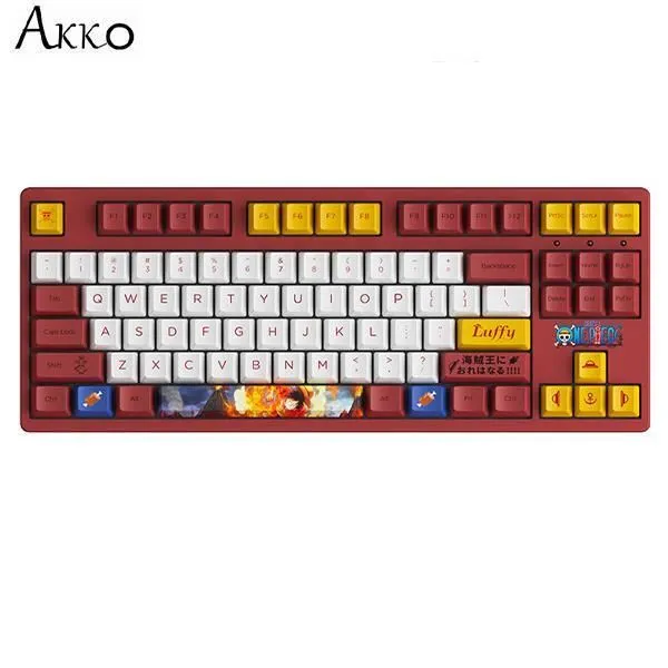 Bàn Phím Cơ Không Dây Akko 3087 RF One Piece - Luffy Cream Yellow