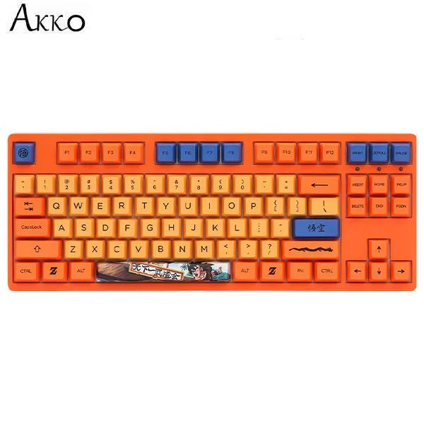 Bàn Phím Cơ Không Dây Akko 3087 RF Dragon Ball Z - Goku Cream Yellow