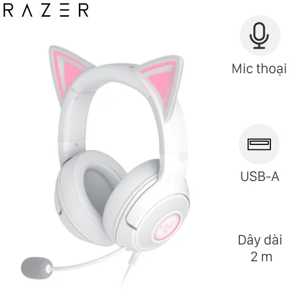 Tai nghe Chụp tai Gaming Razer Kraken Kitty V2