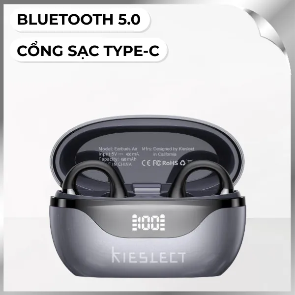 Tai nghe Bluetooth True Wireless Kieslect Earbuds Open AI feature - Đen