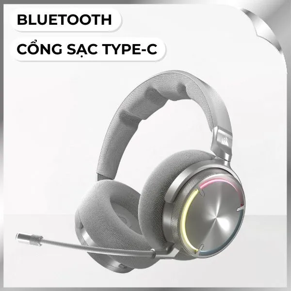 Tai nghe Bluetooth Chụp Tai Corsair Virtuoso MAX Silver/CA-9011373-WW