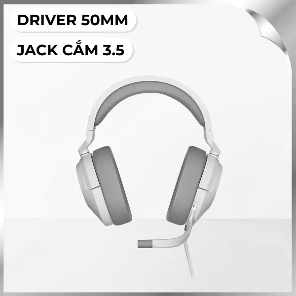 Tai nghe Chụp Tai Gaming Corsair HS55 Stereo White/CA-9011261-AP