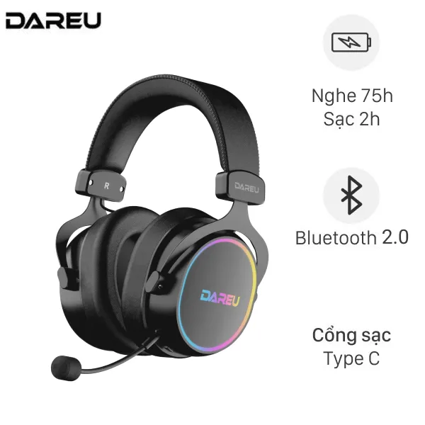 Tai nghe Bluetooth Chụp Tai DAREU EH925T