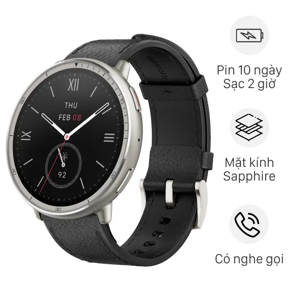 Amazfit Active 2 Sapphire 43.9mm dây da
