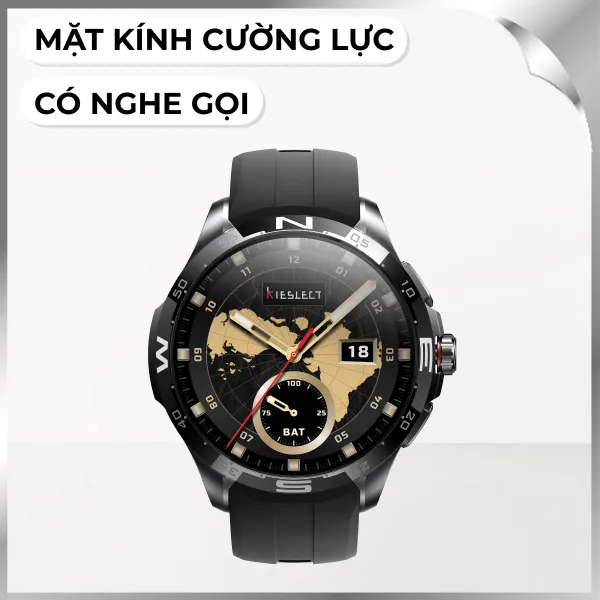 Kieslect Calling Watch Actor 46.5 mm dây silicone Đen