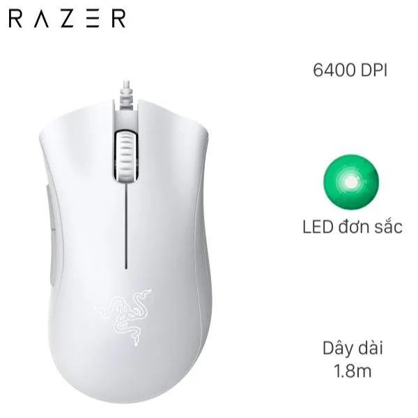 Chuột Có dây Gaming Razer DeathAdder Essential White Edition
