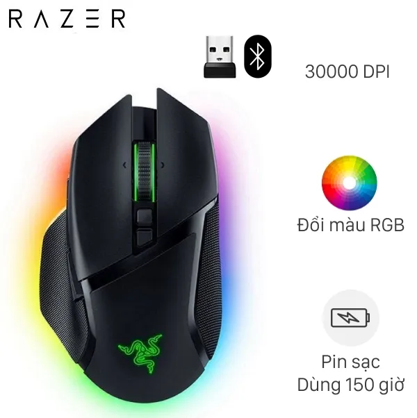 Chuột sạc Bluetooth Gaming Razer Basilisk V3 Pro