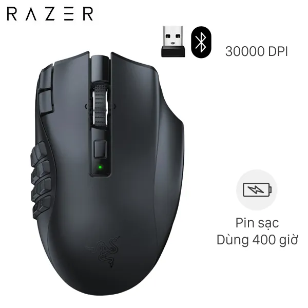 Chuột sạc Bluetooth Gaming Razer Naga V2 HyperSpeed