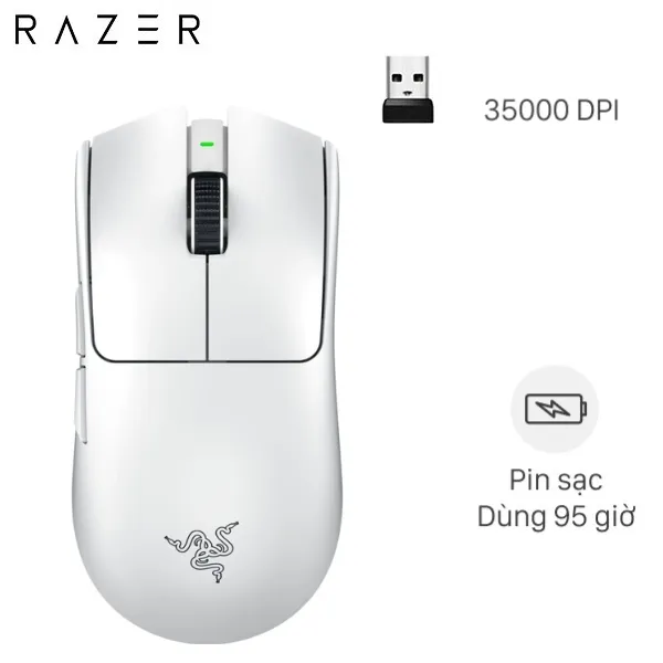 Chuột sạc Không dây Gaming Razer Viper V3 Pro White Edition
