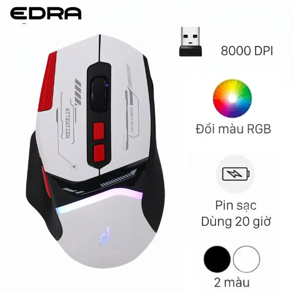 Chuột sạc Không dây EDRA EM631W