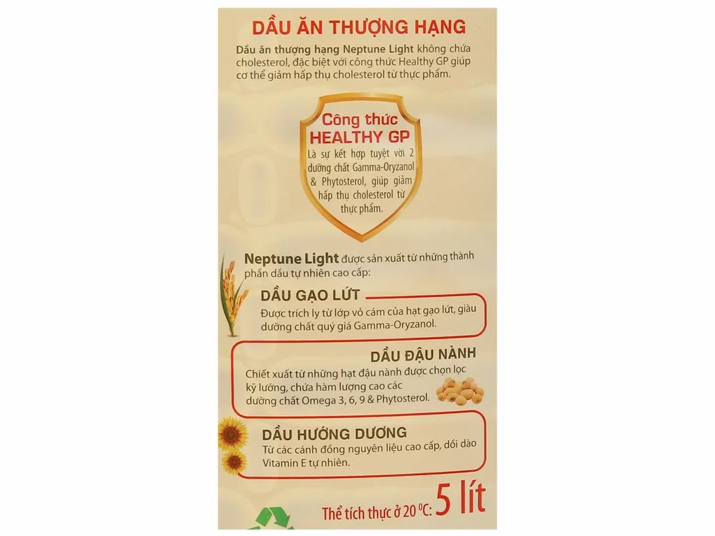 Dầu ăn thượng hạng Neptune Light can 5 lít 6