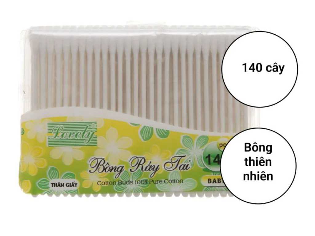 Bông ráy tai Lovely thân giấy 140 cây tại bách hóa XANH