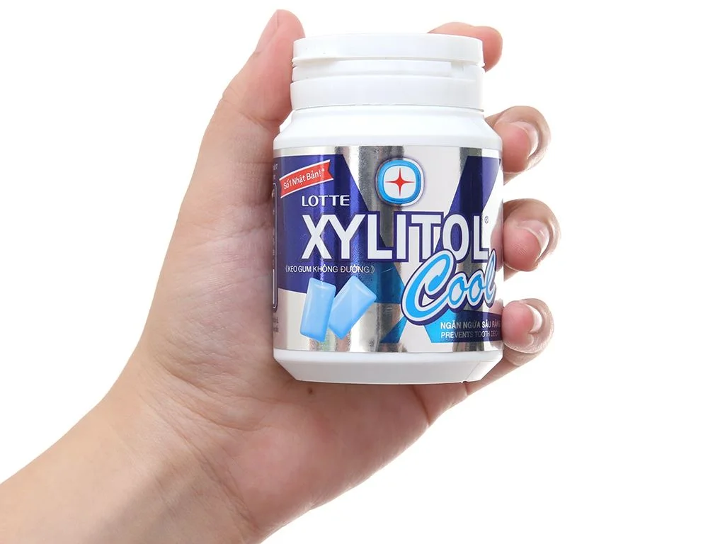 Kẹo gum không đường Lotte Xylitol Cool hũ 58g 8