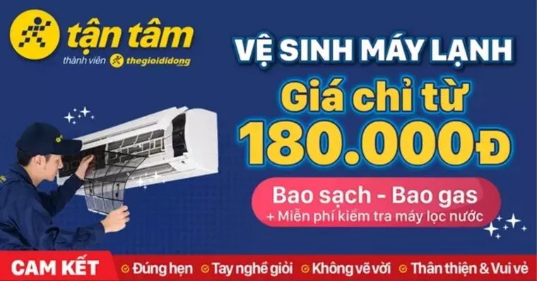 Vệ sinh máy lạnh giá chỉ từ 180.000 đ - Bao sạch - Bao gas - Không hài lòng, không tính tiền