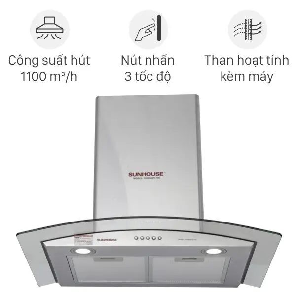 Máy hút mùi kính cong Sunhouse SHB6629 70C