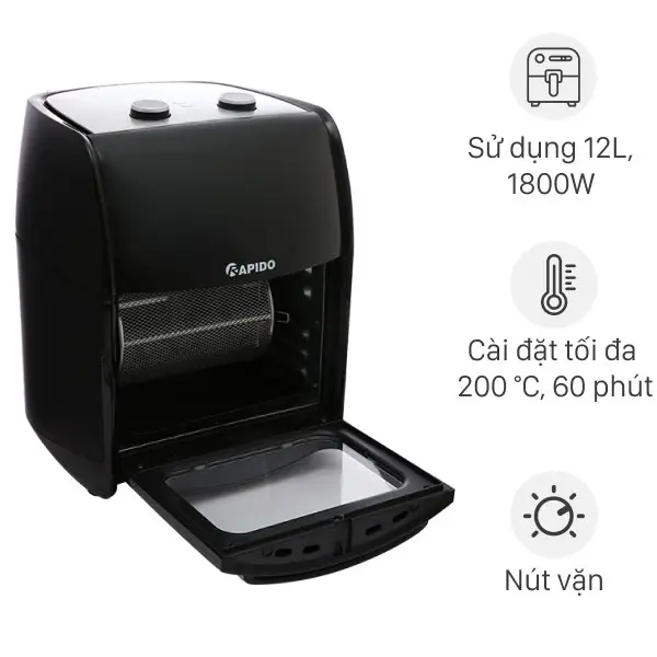 Lò chiên không dầu Rapido 12 lít RAF-12M1